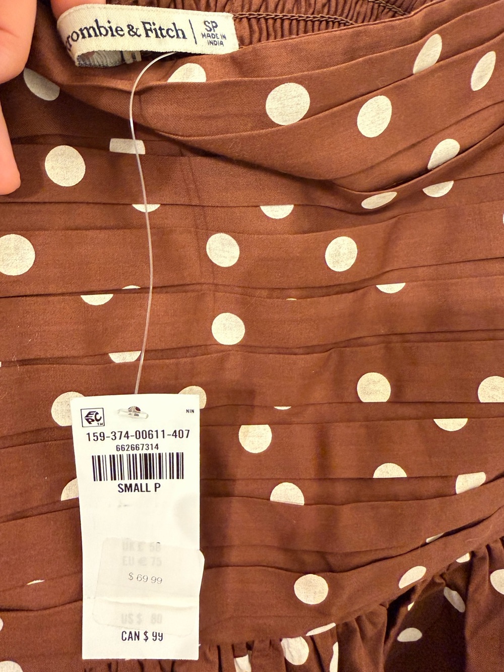 Abercrombie & Fitch Brown Polka Dot Mini Dress - Picture 2 of 2